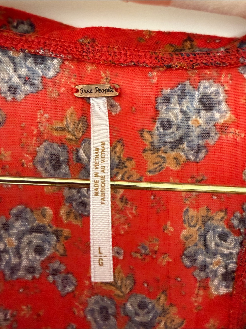 Free People Red Floral  Racerback Tank - Picture 3 of 5